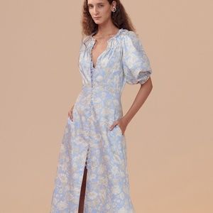 Rebecca Taylor Satin Leaf Fleur Dress